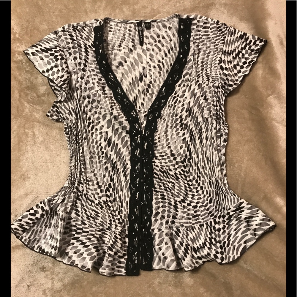 Women’s Size: XL Pleated Short Sleeve Blouse